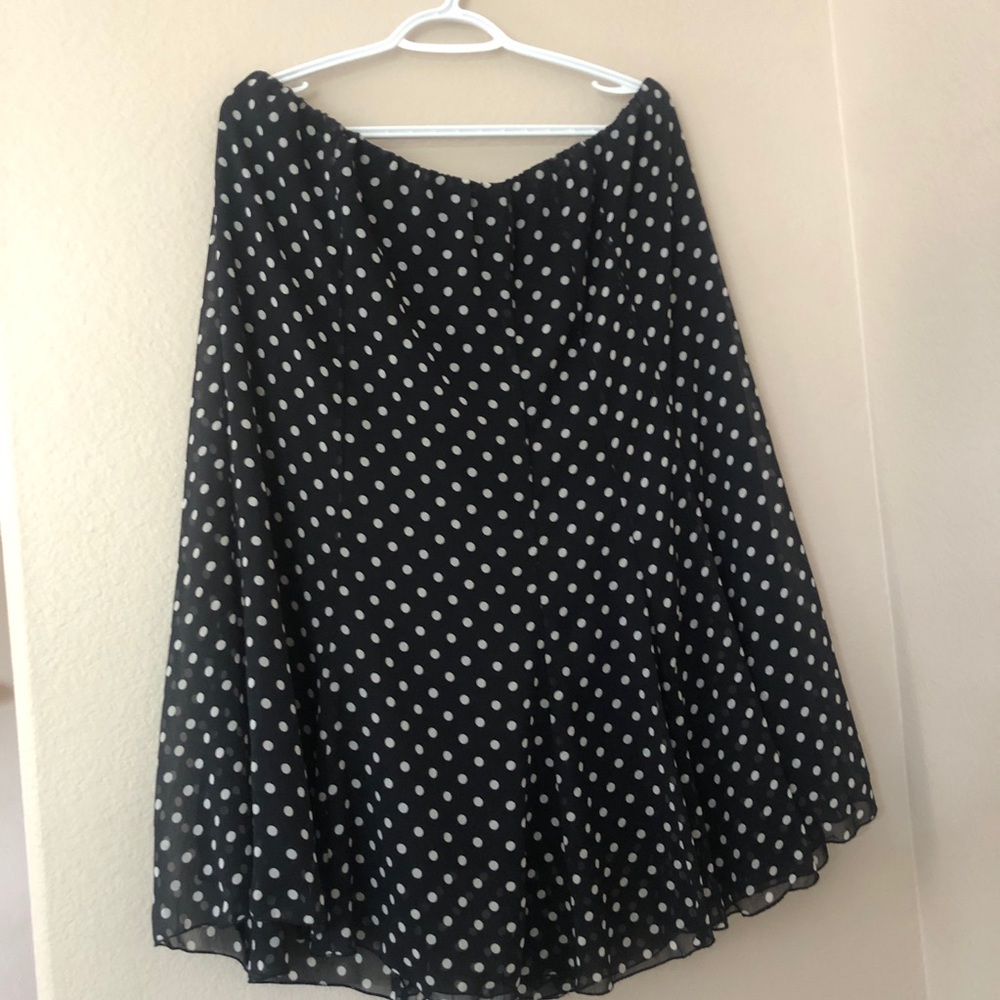 First option midi polka dot black shirt skirt